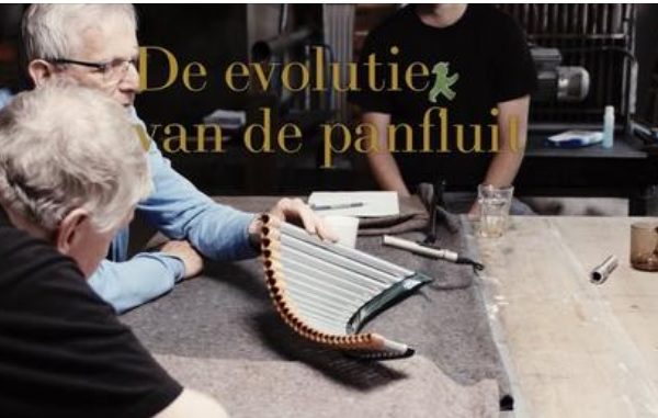 Matthijs presents the new metal panpipes, NMF Presentatiefestival, The Netherlands